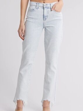 L’AGENCE Harmon High Waist Slim Raw Hem Jeans Electra Wash Size 27